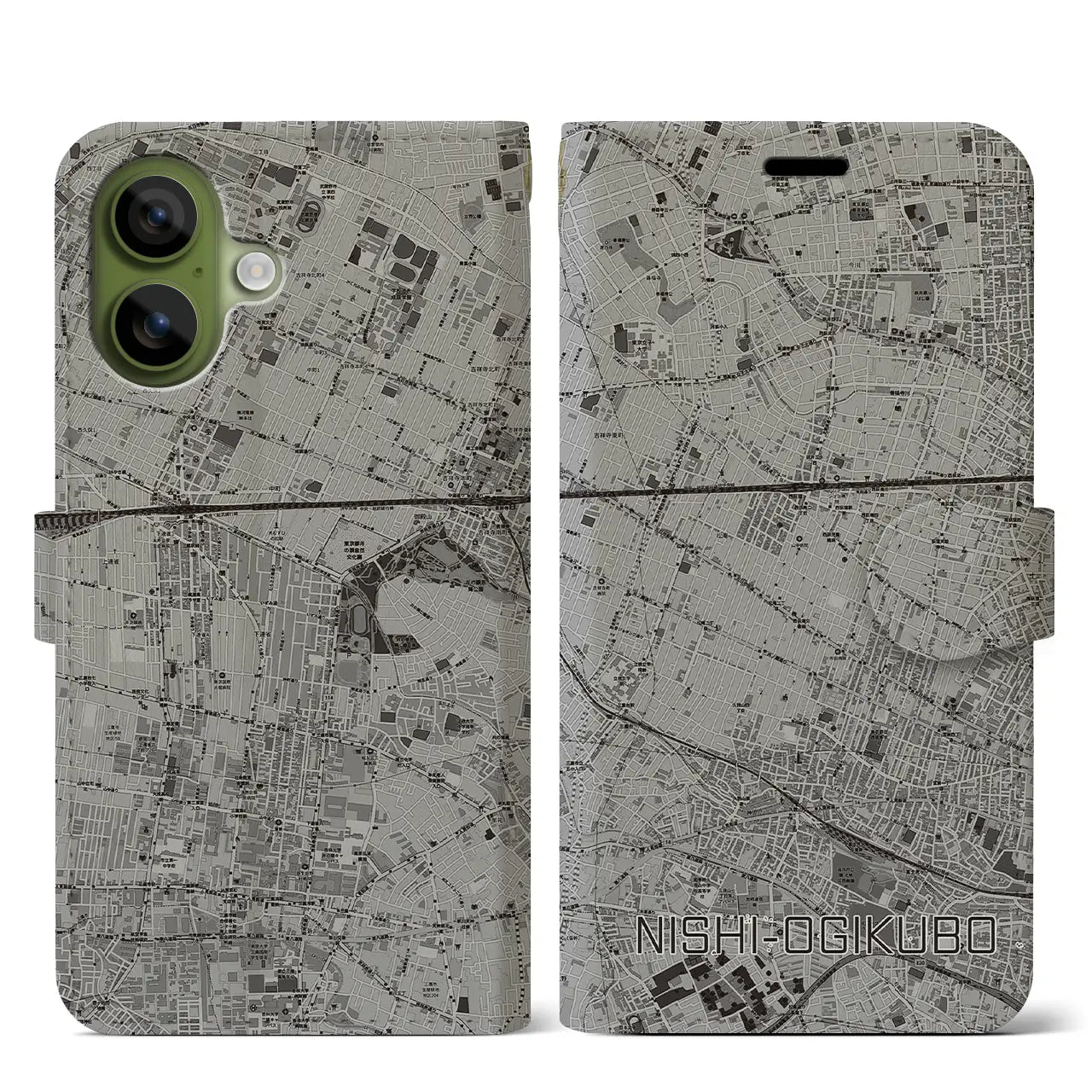 【西荻窪（東京都）】地図柄iPhoneケース（手帳タイプ）