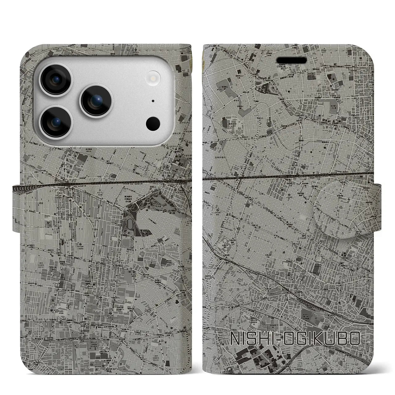 【西荻窪（東京都）】地図柄iPhoneケース（手帳タイプ）