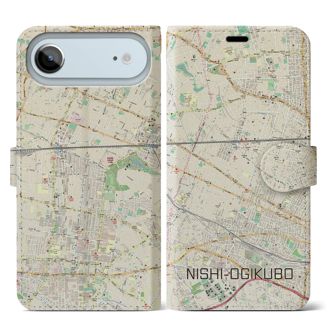 【西荻窪（東京都）】地図柄iPhoneケース（手帳タイプ）