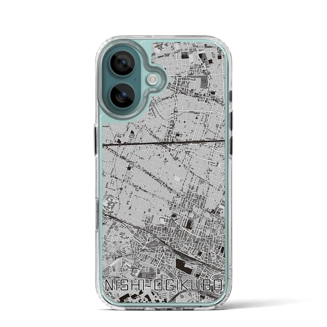 【西荻窪（東京都）】地図柄iPhoneケース（MagSafeタイプ）モノトーン・iPhone 16 Pro 用