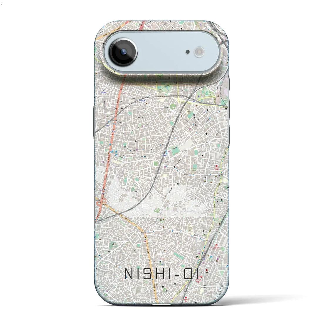【西大井(東京都)】地図柄iPhoneケース(バックカバータイプ)ブラック・iPhone 17 Pro Max 用