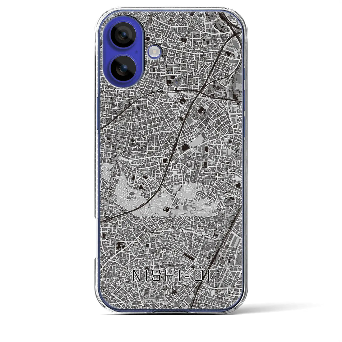 【西大井(東京都)】地図柄iPhoneケース(クリアタイプ)モノトーン・iPhone 16 Pro Max 用