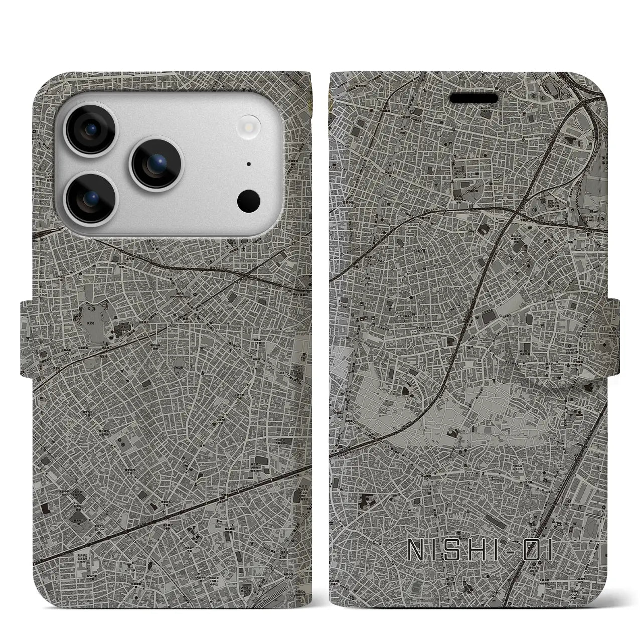 【西大井（東京都）】地図柄iPhoneケース（手帳タイプ）