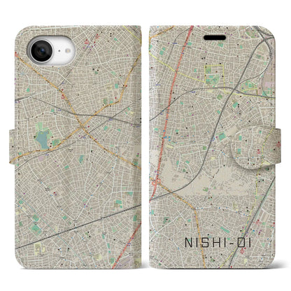 【西大井（東京都）】地図柄iPhoneケース（手帳タイプ）