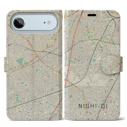 【西大井（東京都）】地図柄iPhoneケース（手帳タイプ）