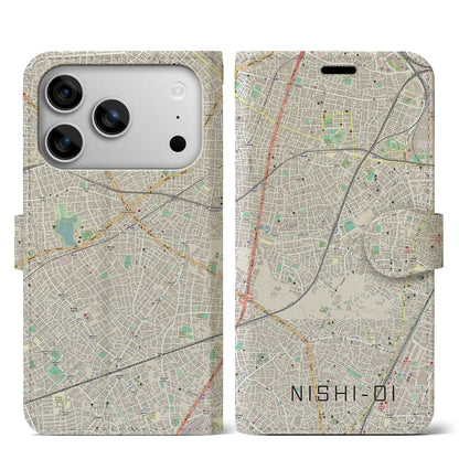 【西大井（東京都）】地図柄iPhoneケース（手帳タイプ）