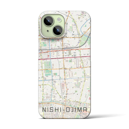 【西大島（東京都）】地図柄iPhoneケース（バックカバータイプ）