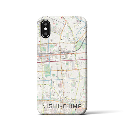 【西大島（東京都）】地図柄iPhoneケース（バックカバータイプ）