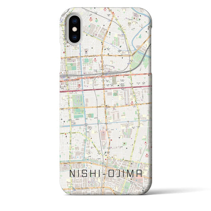 【西大島（東京都）】地図柄iPhoneケース（バックカバータイプ）