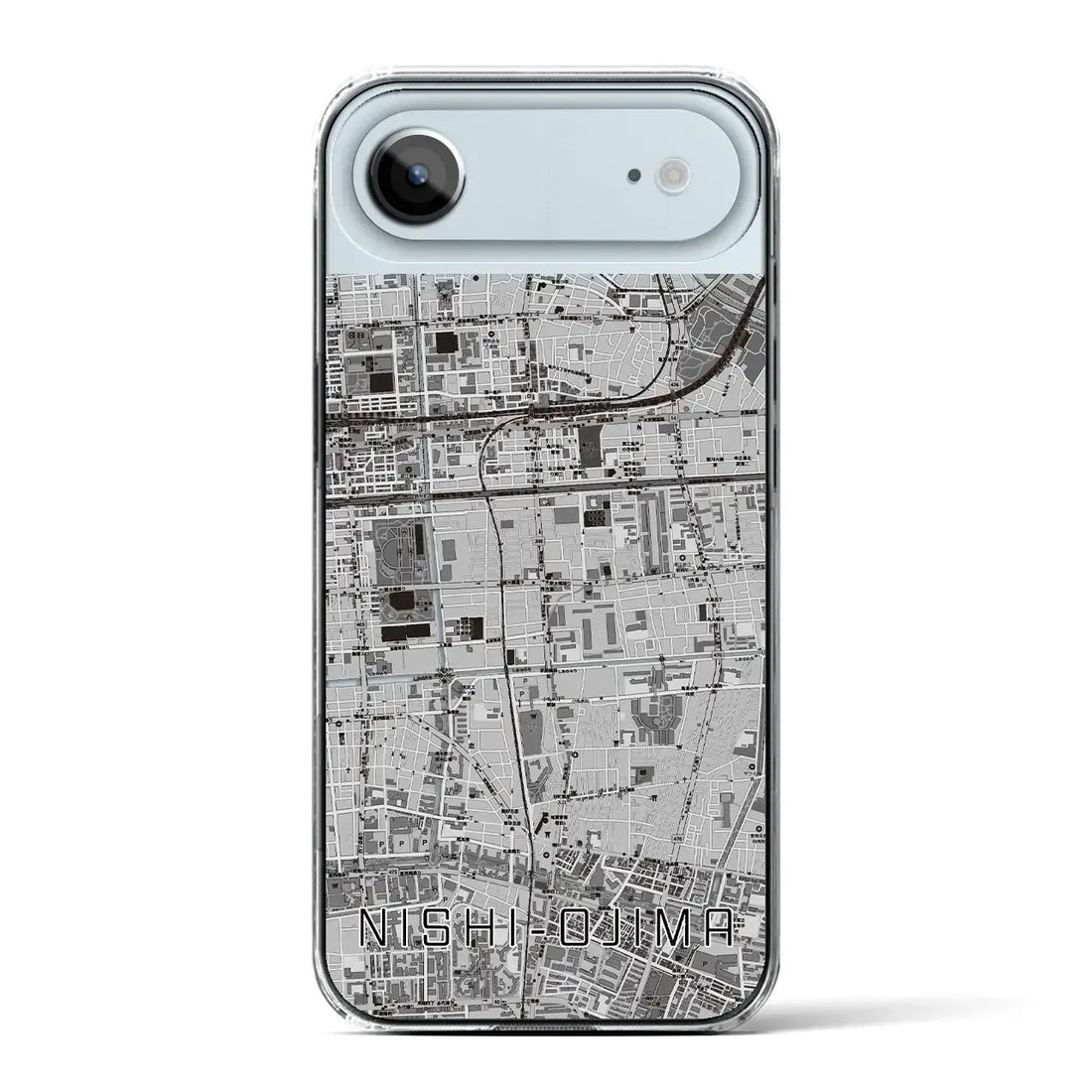【西大島(東京都)】地図柄iPhoneケース(クリアタイプ)モノトーン・iPhone 17 Pro Max 用