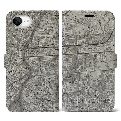 【西大島（東京都）】地図柄iPhoneケース（手帳タイプ）