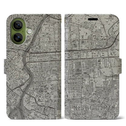 【西大島（東京都）】地図柄iPhoneケース（手帳タイプ）