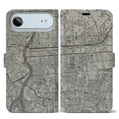 【西大島（東京都）】地図柄iPhoneケース（手帳タイプ）