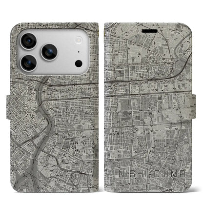 【西大島（東京都）】地図柄iPhoneケース（手帳タイプ）