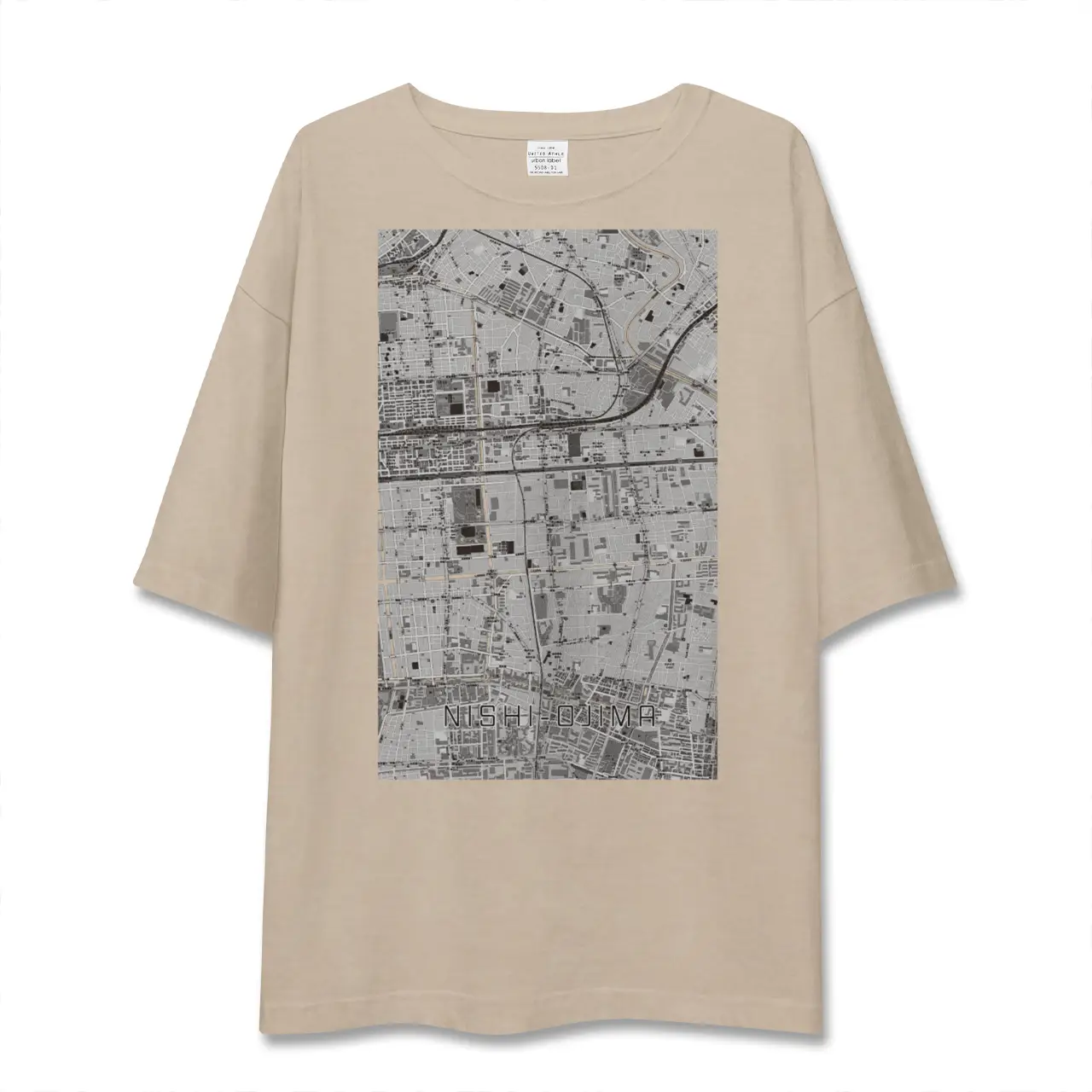 【西大島（東京都）】地図柄ビッグシルエットTシャツ