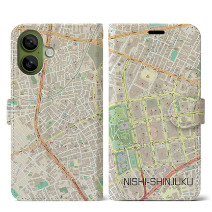 【西新宿（東京都）】地図柄iPhoneケース（手帳タイプ）