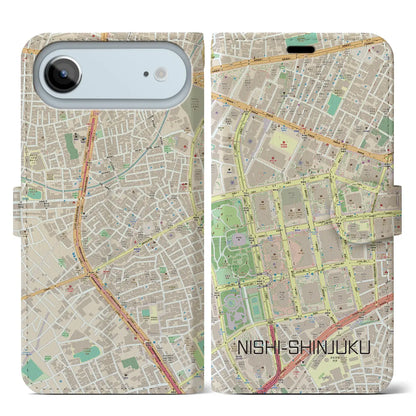 【西新宿（東京都）】地図柄iPhoneケース（手帳タイプ）