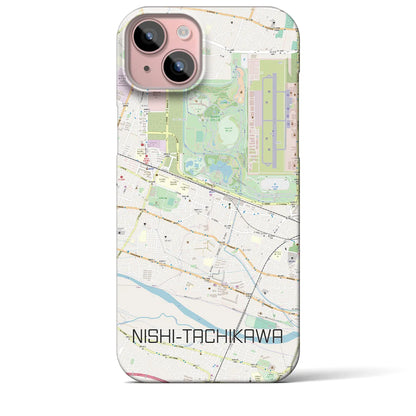 【西立川（東京都）】地図柄iPhoneケース（バックカバータイプ）