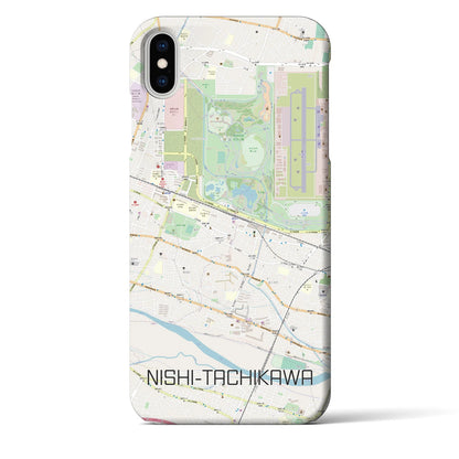 【西立川（東京都）】地図柄iPhoneケース（バックカバータイプ）