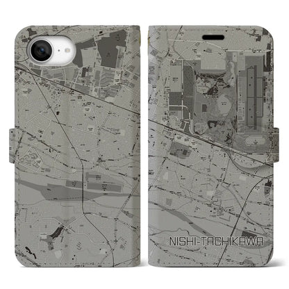 【西立川（東京都）】地図柄iPhoneケース（手帳タイプ）