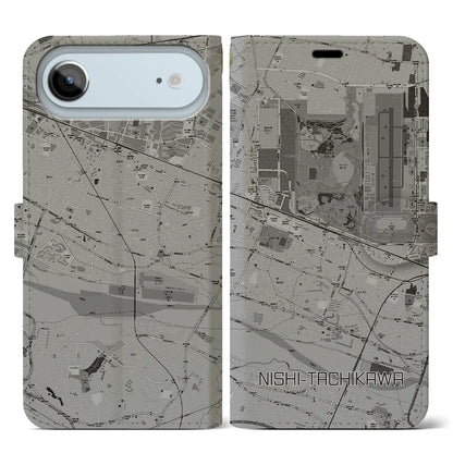 【西立川（東京都）】地図柄iPhoneケース（手帳タイプ）