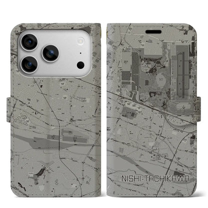 【西立川（東京都）】地図柄iPhoneケース（手帳タイプ）