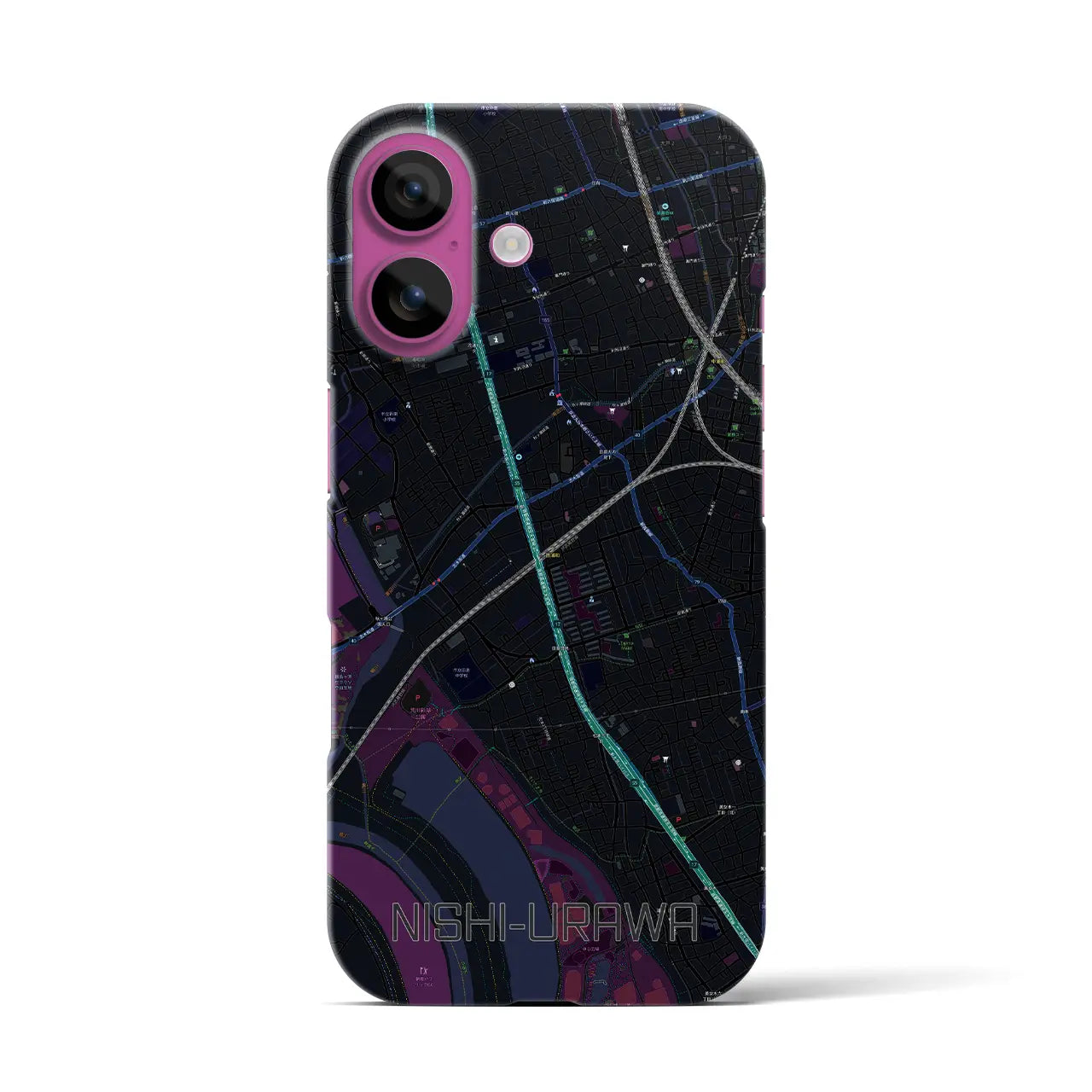 【西浦和（埼玉県）】地図柄iPhoneケース（バックカバータイプ）