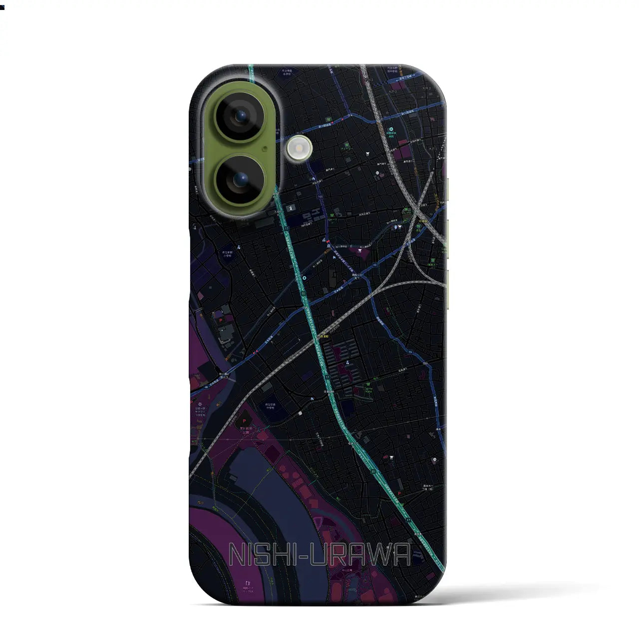 【西浦和（埼玉県）】地図柄iPhoneケース（バックカバータイプ）