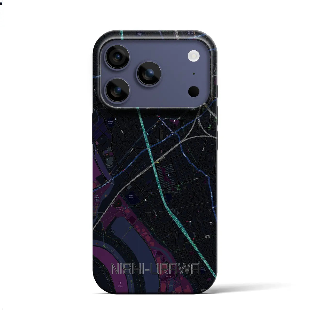 【西浦和（埼玉県）】地図柄iPhoneケース（バックカバータイプ）