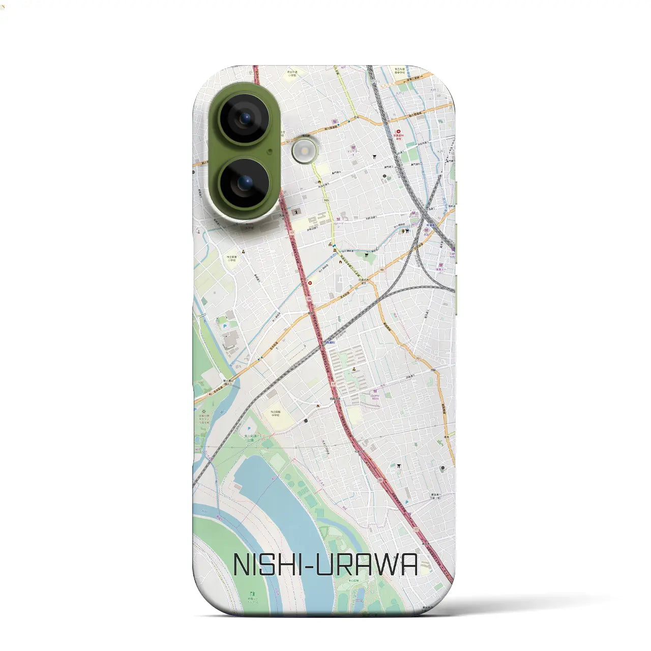 【西浦和（埼玉県）】地図柄iPhoneケース（バックカバータイプ）