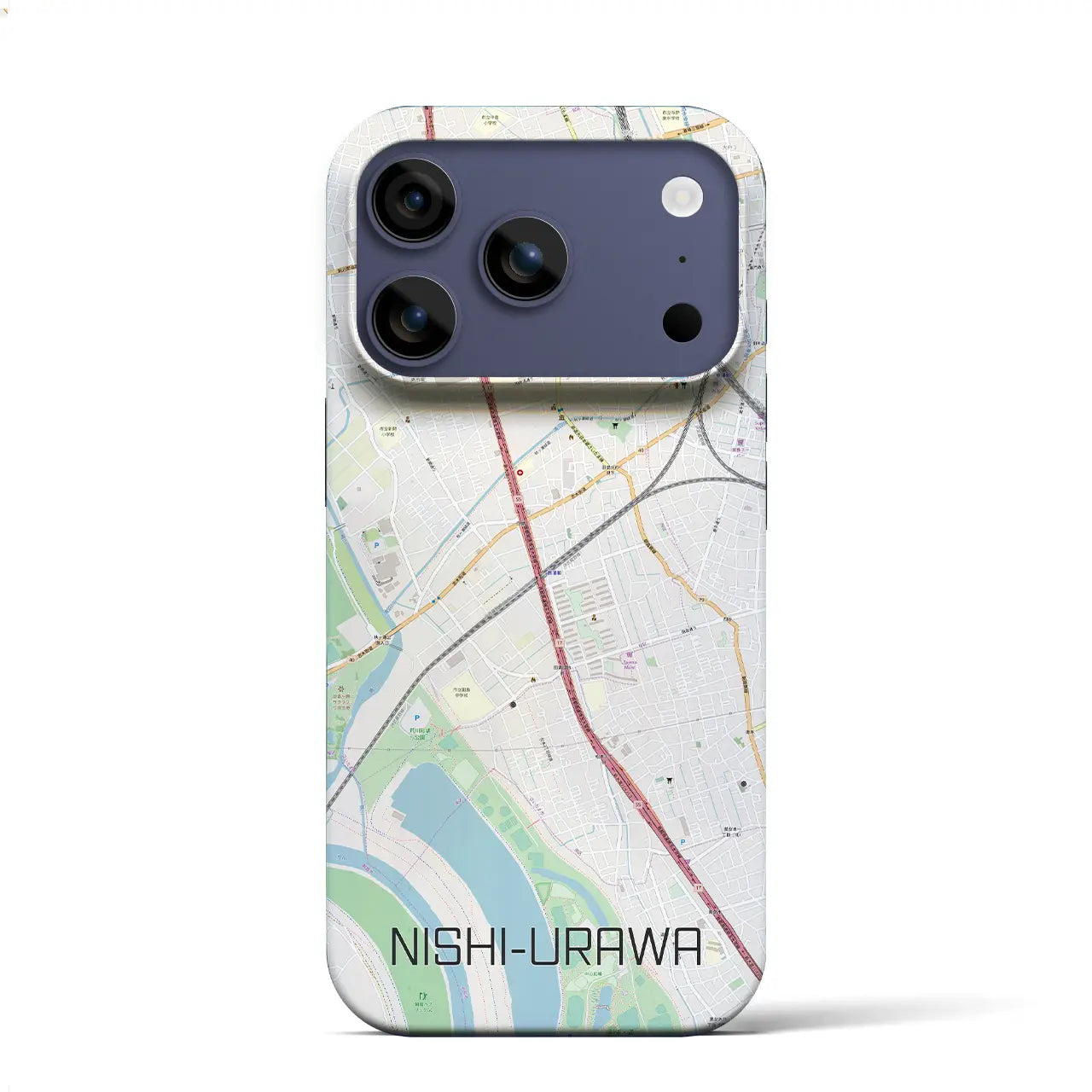 【西浦和（埼玉県）】地図柄iPhoneケース（バックカバータイプ）