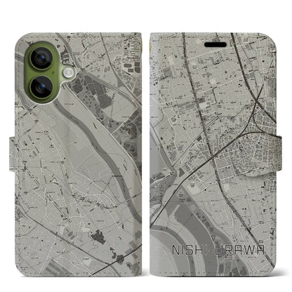 【西浦和（埼玉県）】地図柄iPhoneケース（手帳タイプ）