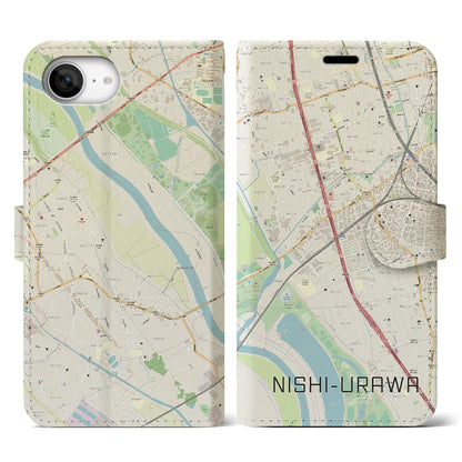 【西浦和（埼玉県）】地図柄iPhoneケース（手帳タイプ）