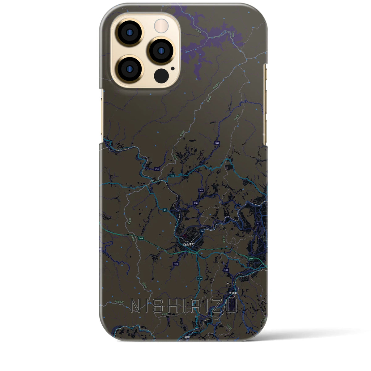 【西会津（福島県）】地図柄iPhoneケース（バックカバータイプ）