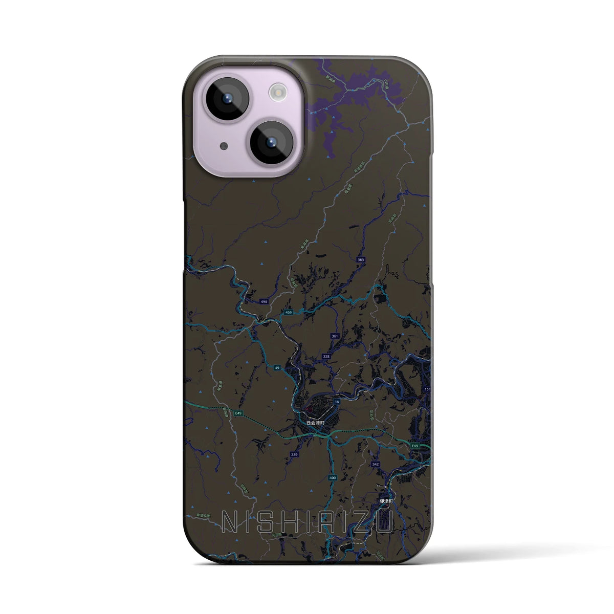 【西会津（福島県）】地図柄iPhoneケース（バックカバータイプ）