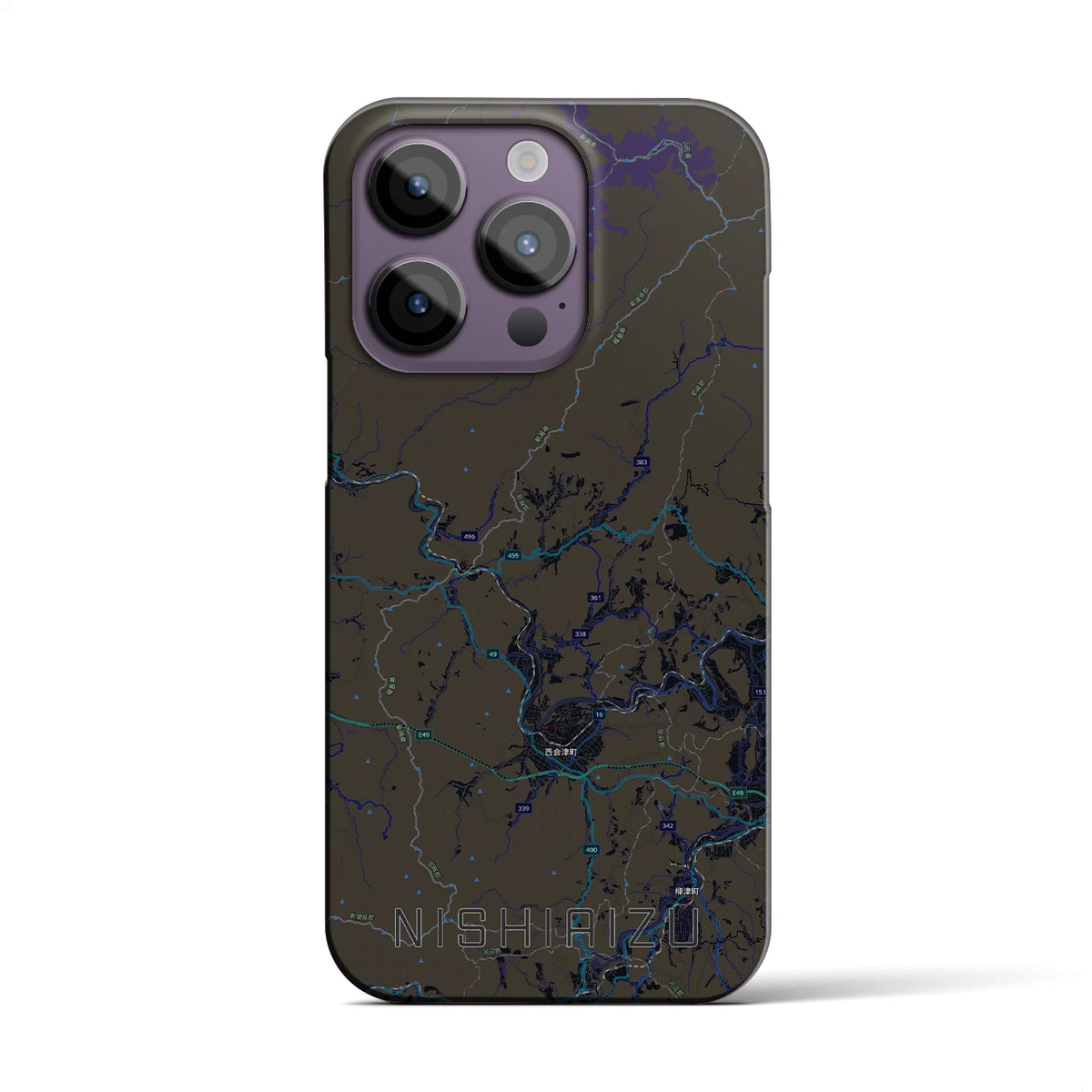 【西会津（福島県）】地図柄iPhoneケース（バックカバータイプ）