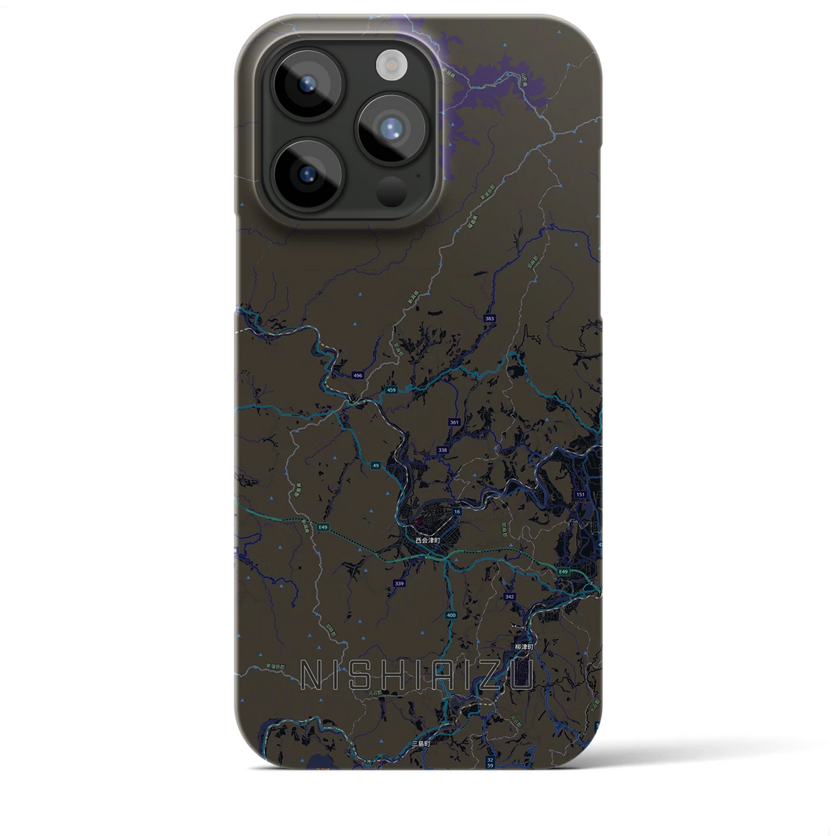 【西会津（福島県）】地図柄iPhoneケース（バックカバータイプ）