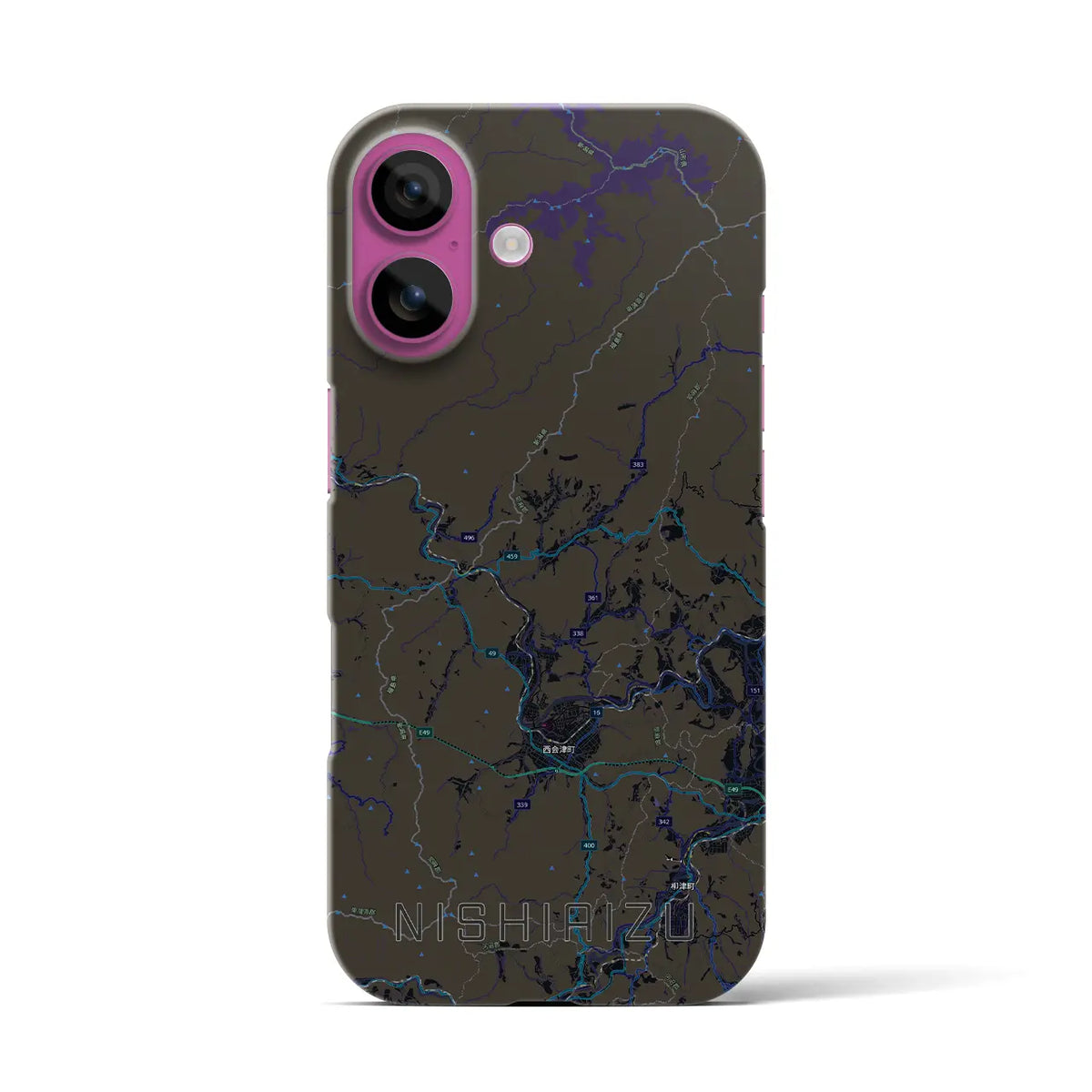 【西会津（福島県）】地図柄iPhoneケース（バックカバータイプ）