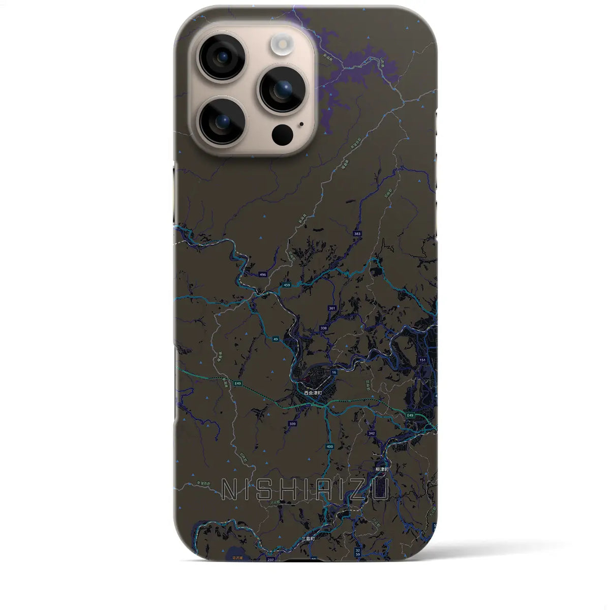 【西会津（福島県）】地図柄iPhoneケース（バックカバータイプ）