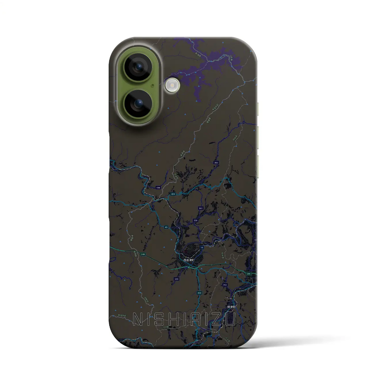 【西会津（福島県）】地図柄iPhoneケース（バックカバータイプ）