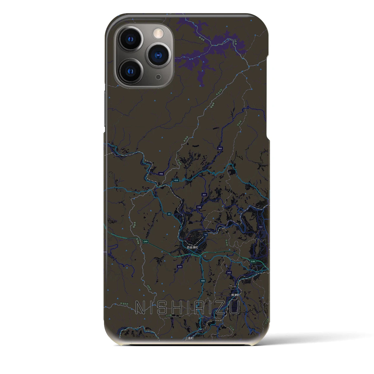 【西会津（福島県）】地図柄iPhoneケース（バックカバータイプ）