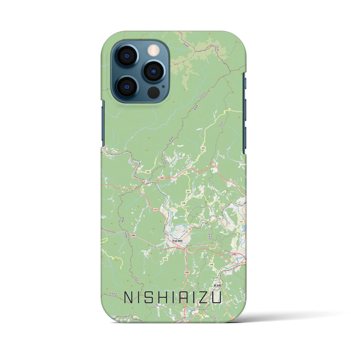 【西会津（福島県）】地図柄iPhoneケース（バックカバータイプ）