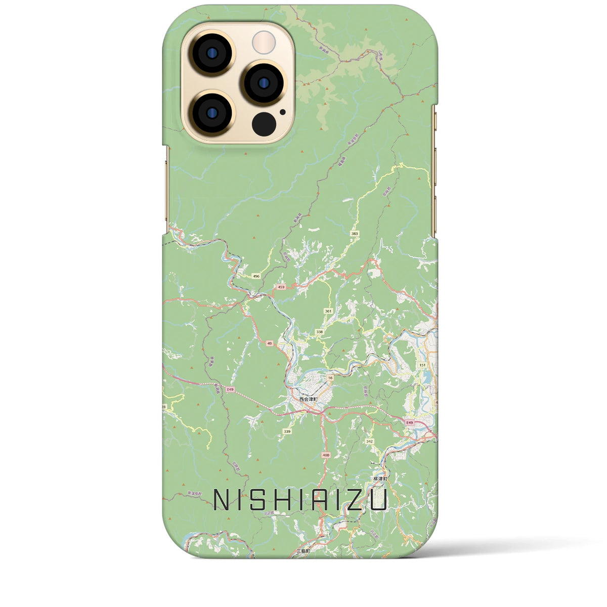 【西会津（福島県）】地図柄iPhoneケース（バックカバータイプ）