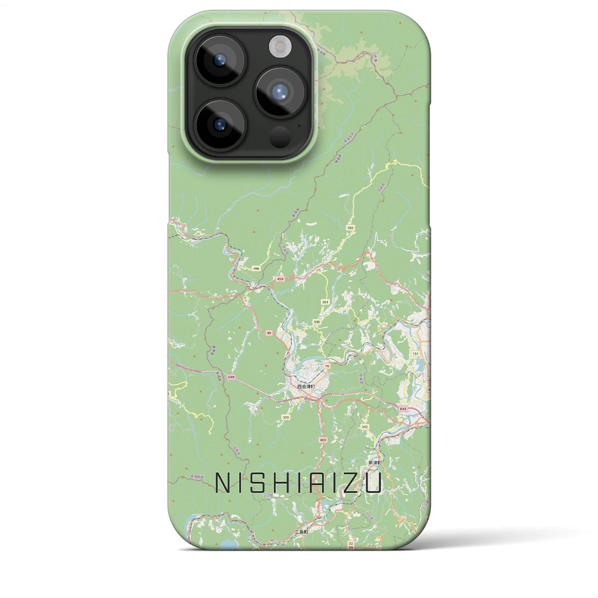 【西会津（福島県）】地図柄iPhoneケース（バックカバータイプ）