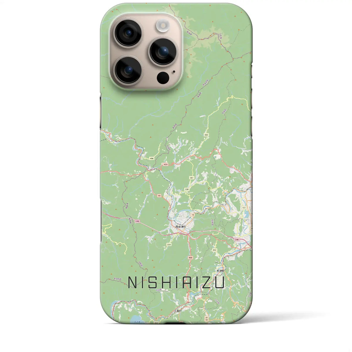 【西会津（福島県）】地図柄iPhoneケース（バックカバータイプ）