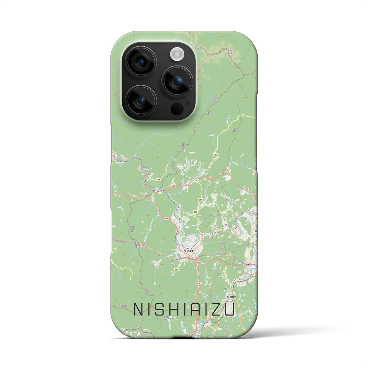【西会津（福島県）】地図柄iPhoneケース（バックカバータイプ）