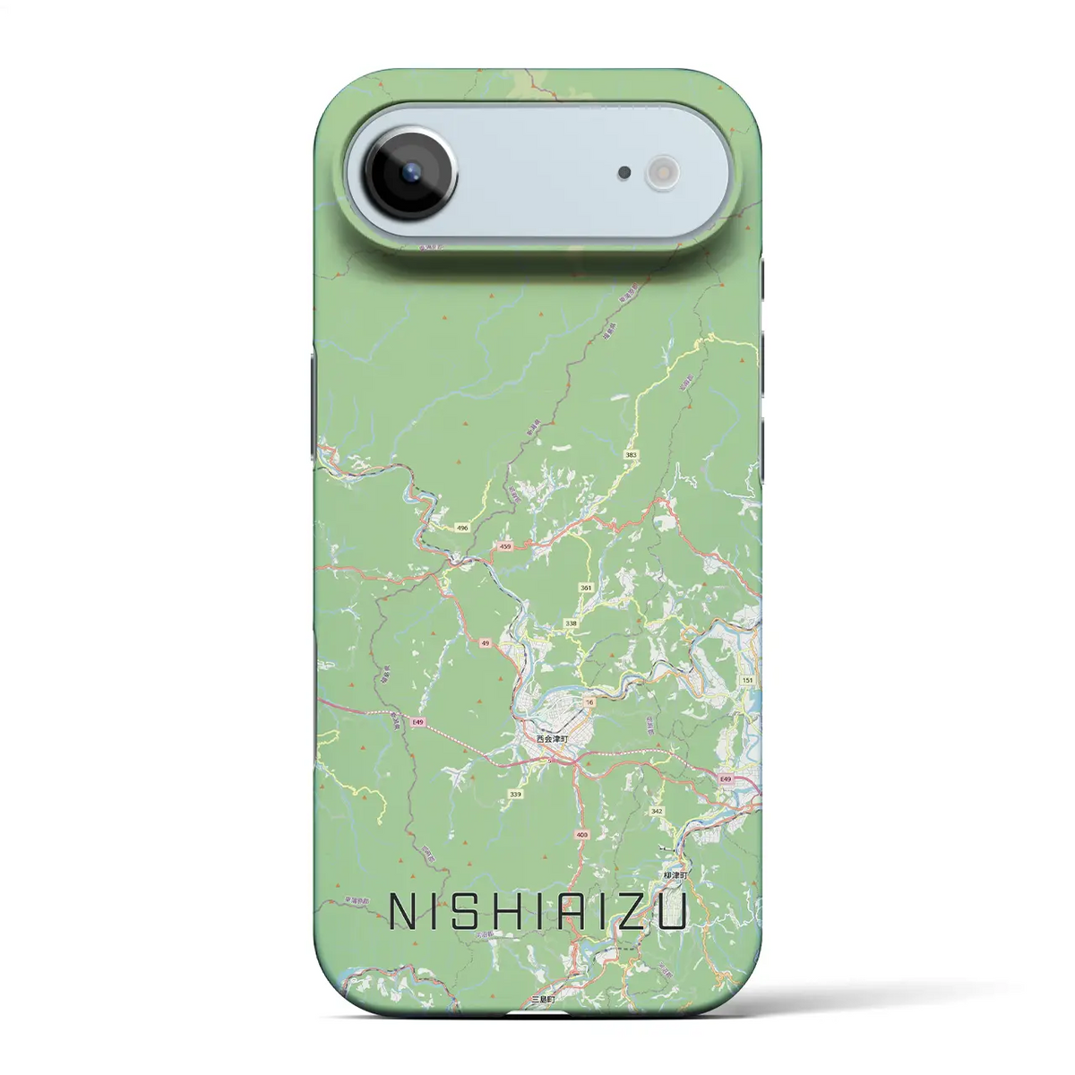 【西会津（福島県）】地図柄iPhoneケース（バックカバータイプ）ナチュラル・iPhone 18 Pro Max / 17 Pro Max 用