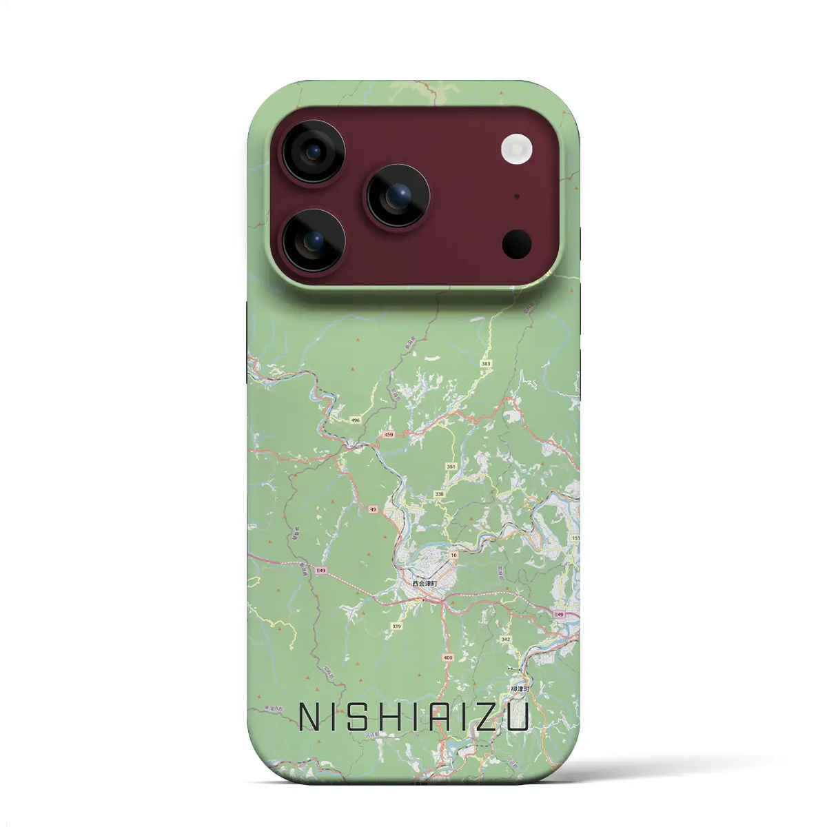 【西会津（福島県）】地図柄iPhoneケース（バックカバータイプ）
