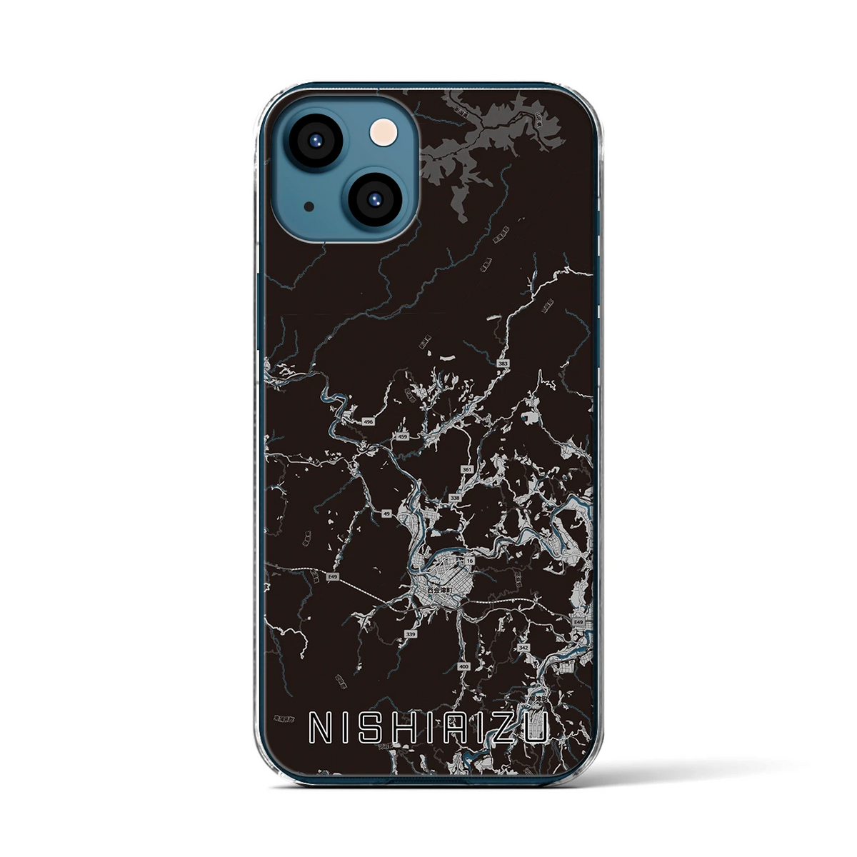 【西会津（福島県）】地図柄iPhoneケース（クリアタイプ）