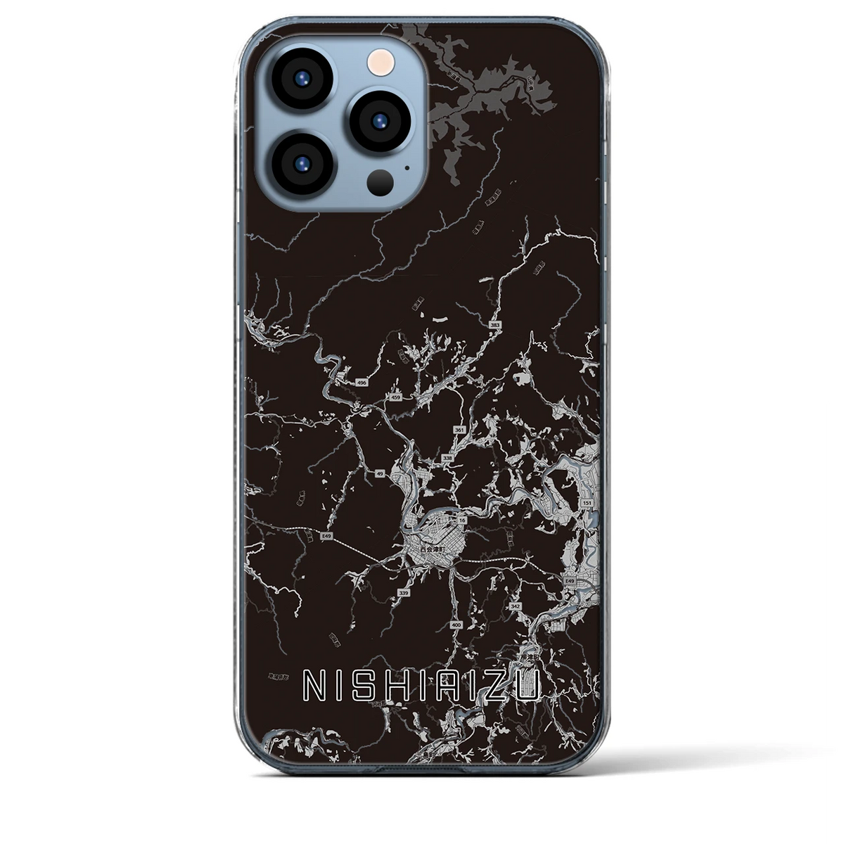 【西会津（福島県）】地図柄iPhoneケース（クリアタイプ）